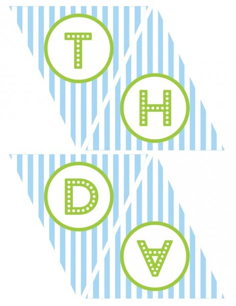 free blue and green boy birthday printables from green apple