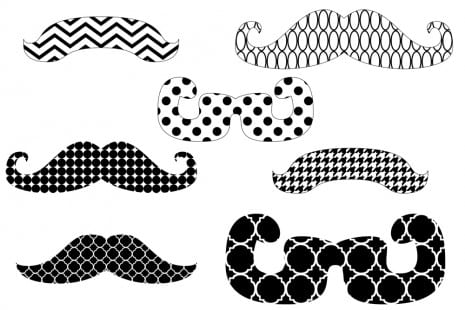 mustache photo booth props printable