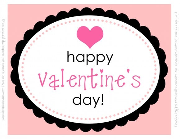 free valentines day party printable welcome sign