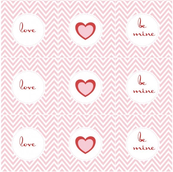 free modern chevron valentines day printables