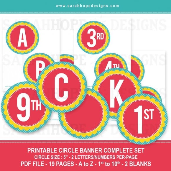 spell out anything with these free alphabet circle banners