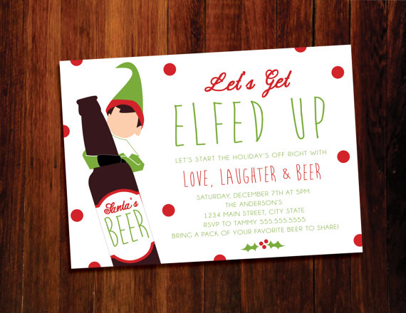 Elfed Up Holiday Invitation | CatchMyParty.com