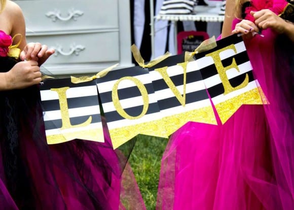 Kate Spade Party Ideas Love Banner | Catchmyparty.com Kate Spade Party Ideas - Love Banner | Catchmyparty.com
