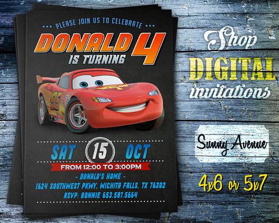 disney cars party invites