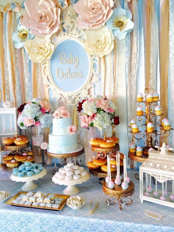 vintage baby shower centerpieces