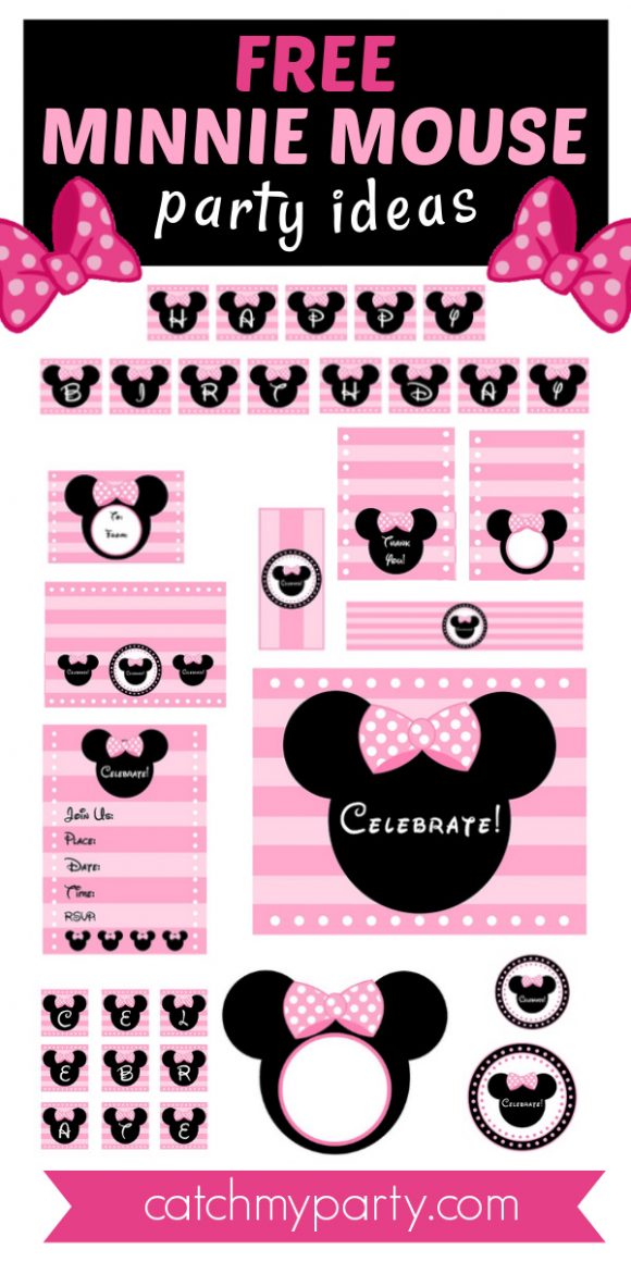 Download These Free Pink Minnie Mouse Party Printables Catch My Party