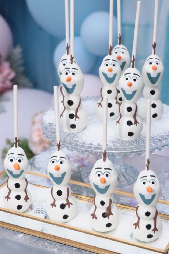 Olaf Cake Pops