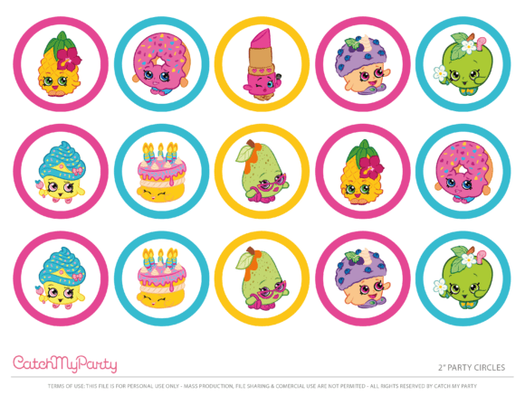 2" Printable Shopkins Cupcake Toppers