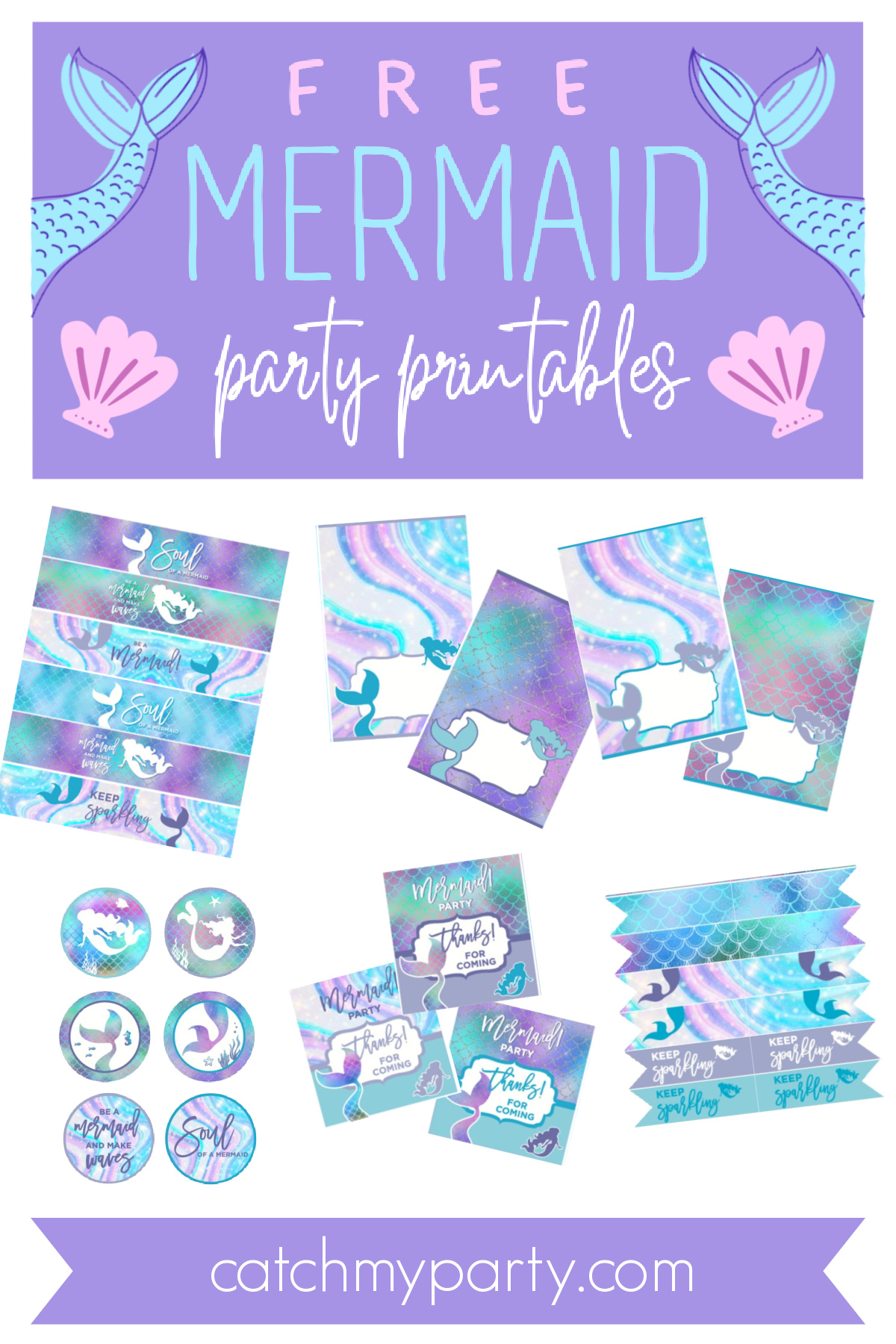 Fabulous FREE Mermaid Party Printables! | Catch My Party