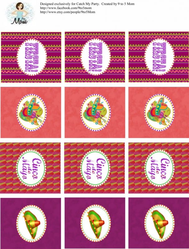 FREE Cinco de Mayo Party Printables from 9 to 5 Mom | Catch My Party