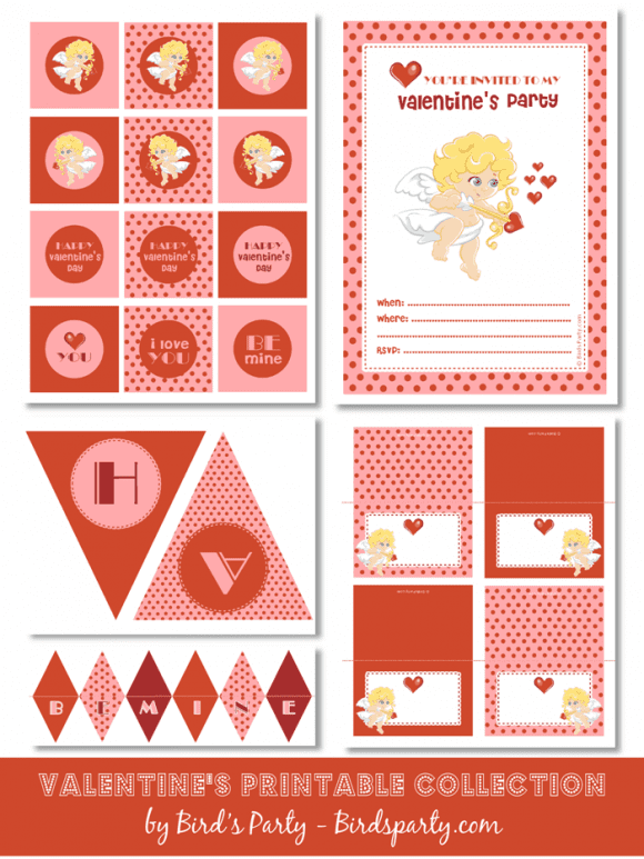 FREE Valentine's Day Party Printables from Bird's Party | Catch My Party