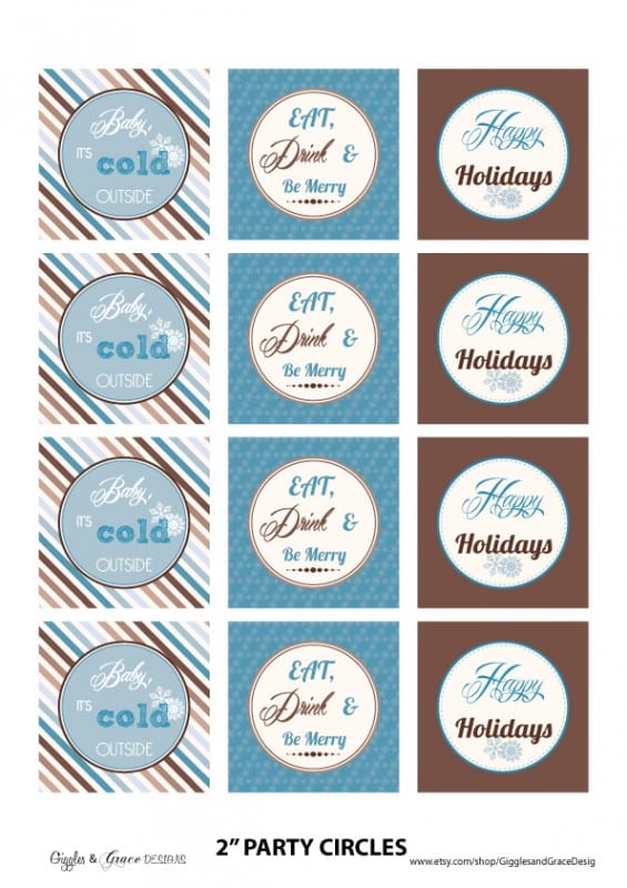 FREE Holiday Party Printables from Giggles & Grace Designs | Catch My Party