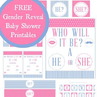 Download these cute FREE Gender Reveal Printables! | Catch My Party