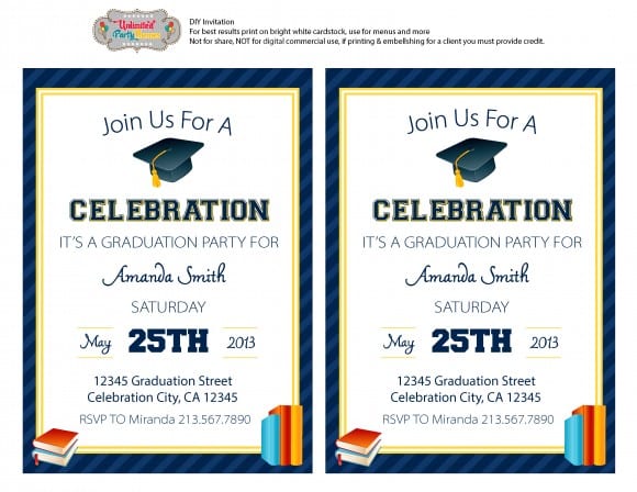 FREE Graduation Party Printables from Unlimited Party Themes | Catch My ...
