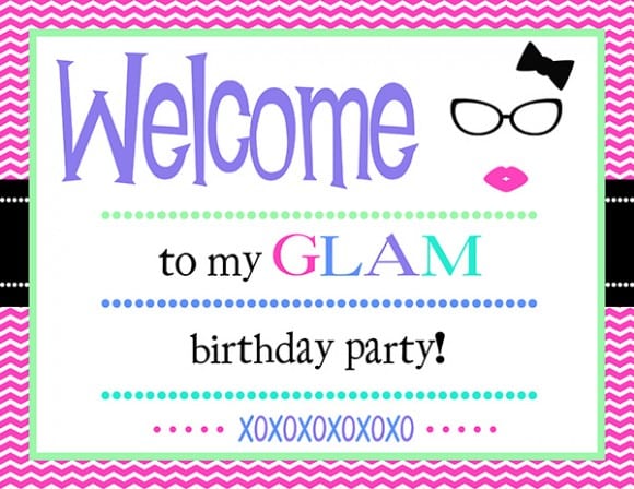 FREE "Glam" Party Printables from 2 Cute Party Prints | Catch My Party