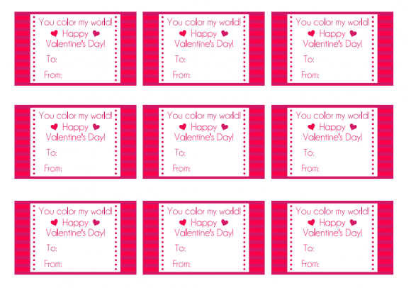 Free kids classroom Valentine | CatchMyParty.com