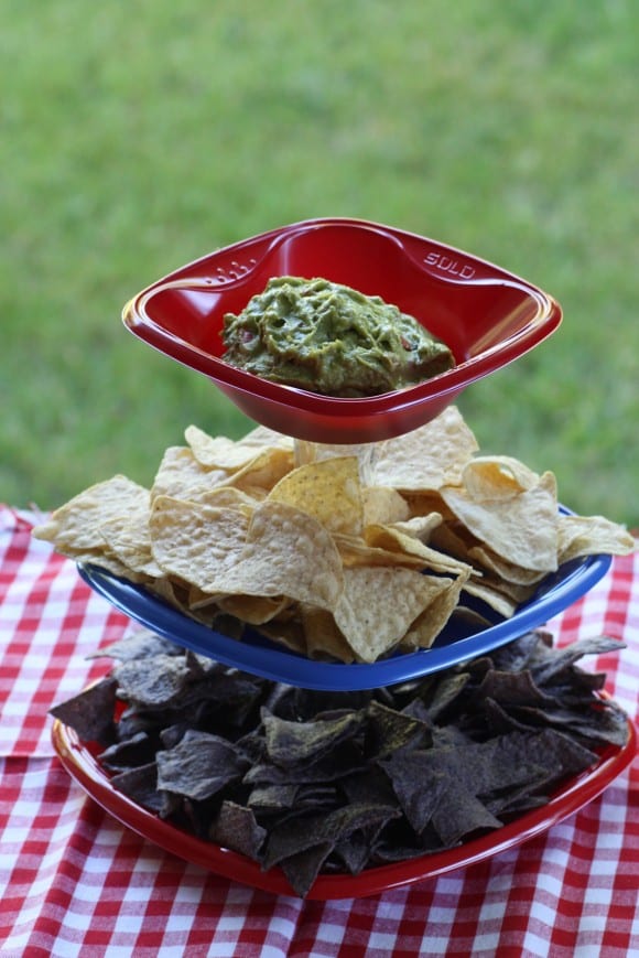 BBQ Tiered Serving Tray DIY | CatchMyParty.com