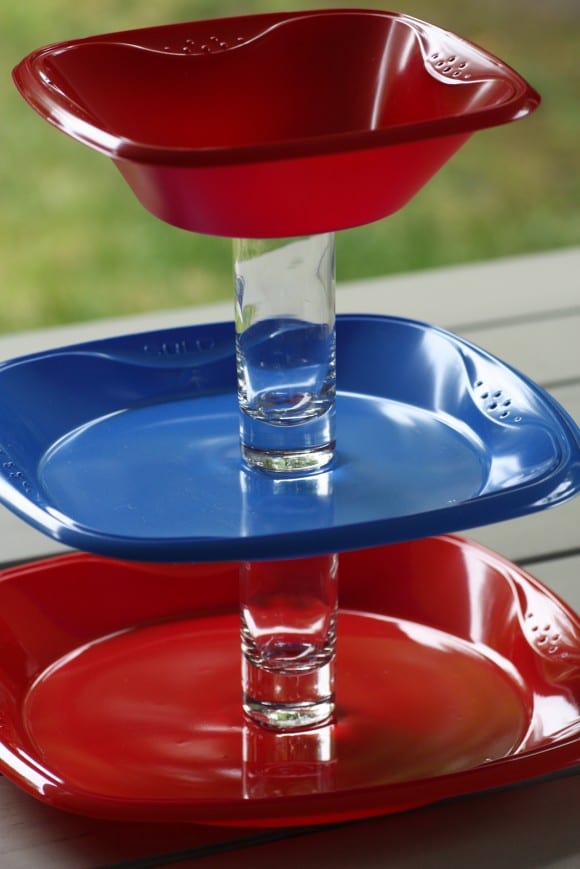 BBQ Tiered Serving Tray DIY | CatchMyParty.com BBQ Tiered Serving Tray DIY | CatchMyParty.com
