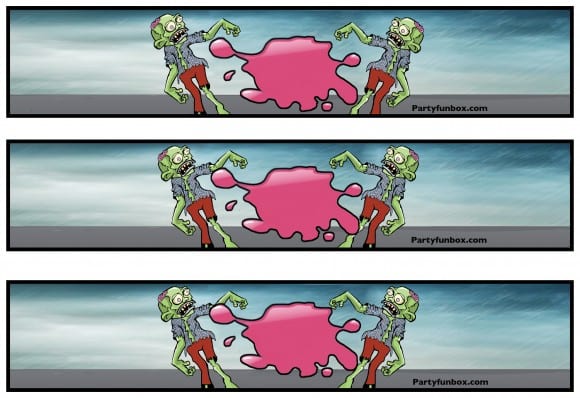Free Printable zombie bottle wrapper | CatchMyParty.com