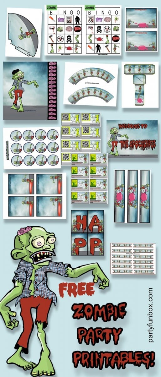 Free Zombie Printables from Party Fun Box | Catch My Party