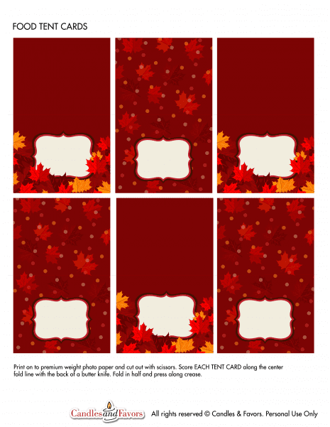 Free Thanksgiving Printables from Candles and Favors | Catch My Party