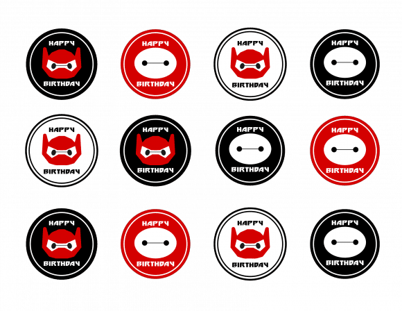 Big Hero 6 Free Printable Cupcake Toppers | CatchMyParty.com