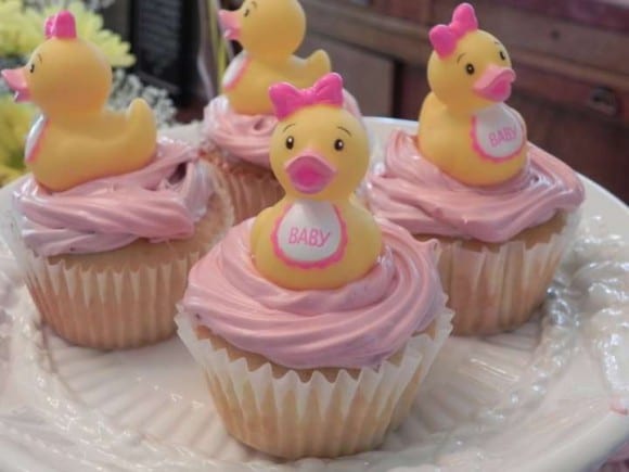 pink rubber duck baby shower