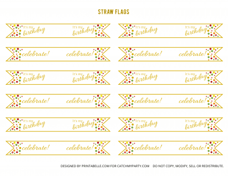 Download These Fun Free Gold Polka Dot Party Printables! | Catch My Party