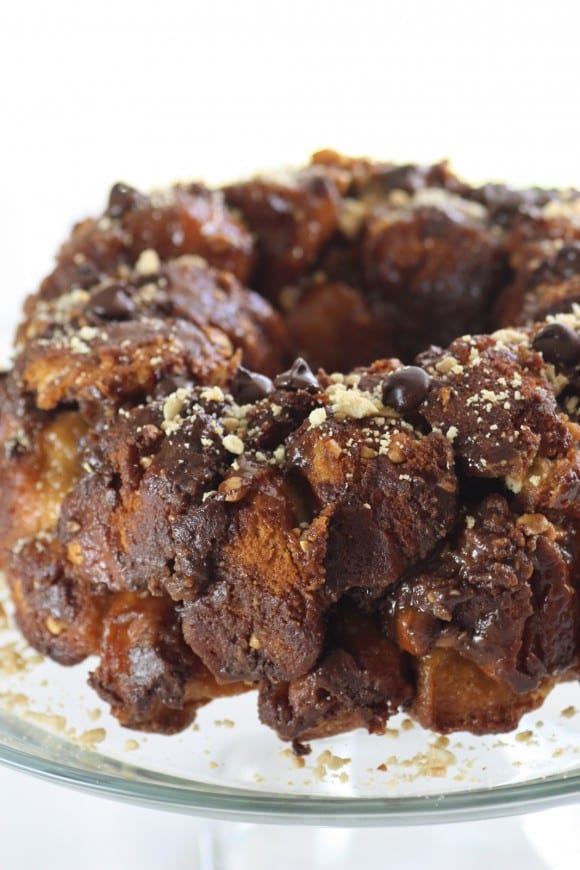 Chocolate Snickers Bar Monkey Bread Recipe | CatchMyParty.com