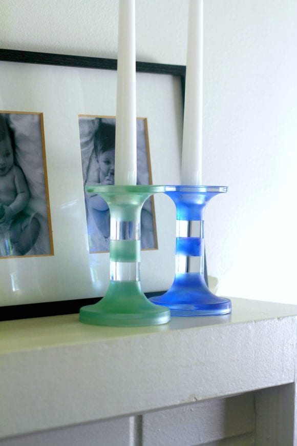 Mod Sea Glass Candlesticks CatchMyParty.com