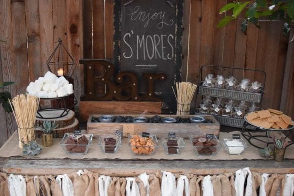 Rustic s'mores bar wedding | CatchMyParty.com