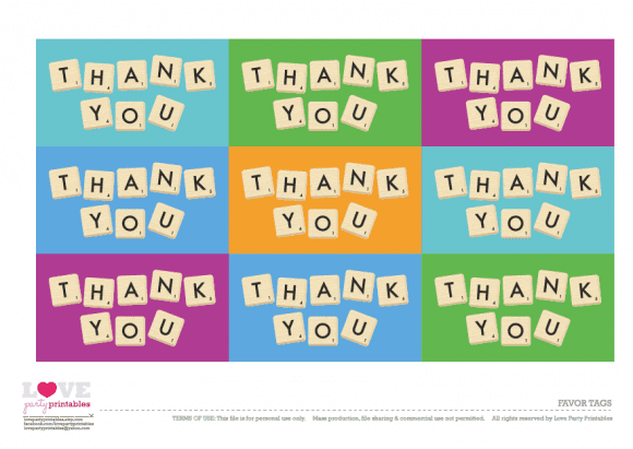 Free Game Night Party Favor Tags | CatchMyParty.com Free Game Night Party Favor Tags