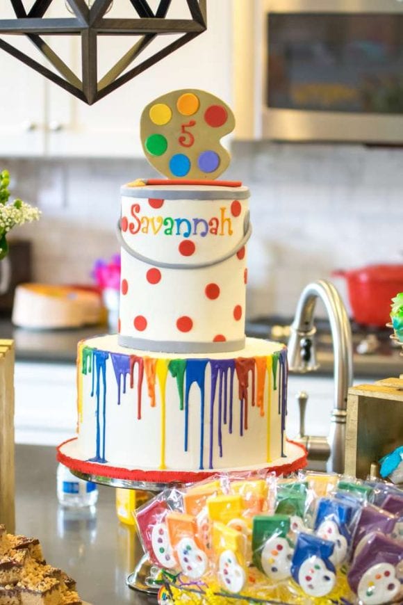 Rainbow Paint 5th Birthday Party | CatchMyParty.com Rainbow Paint 5th Birthday Party | CatchMyParty.com
