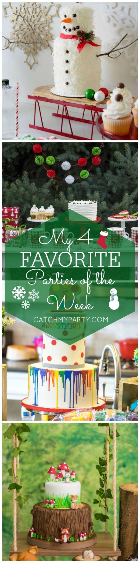 My 4 Favorite Parties of the Week: 2 amazing kid holiday parties, a rainbow art party, and a woodland birthday party | CatchMyParty.com My 4 Favorite Parties of the Week: 2 amazing kids holiday parties, a rainbow art party, and a woodland birthday party | CatchMyParty.com