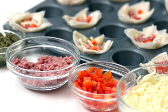 Garlic Sausage Pesto Appetizer Bites Ingredients | CatchMyParty.com