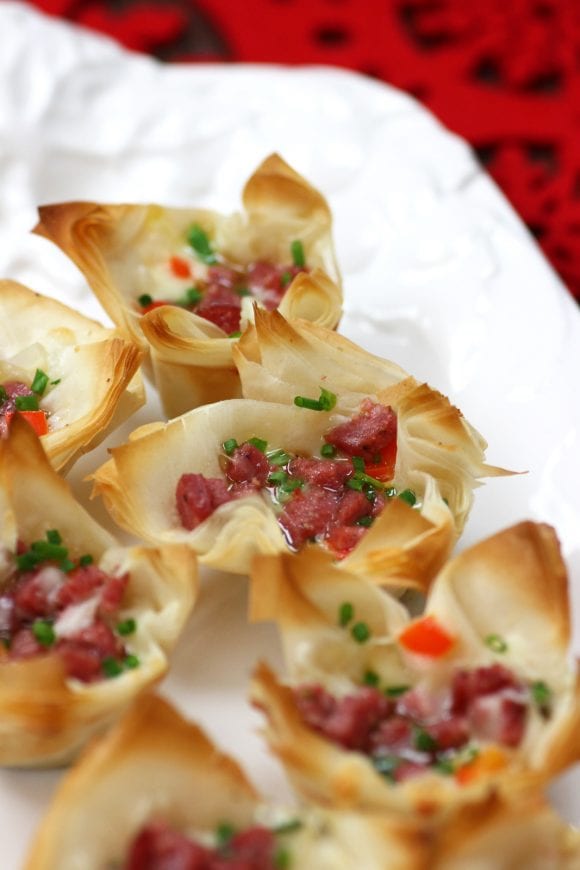 Garlic Sausage Pesto Appetizer Bites | CatchMyParty.com
