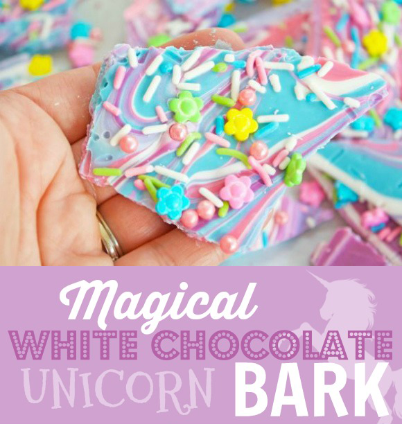 Magical White Chocolate Unicorn Bark | CatchMyParty.com Magical White Chocolate Unicorn Bark | CatchMyParty.com