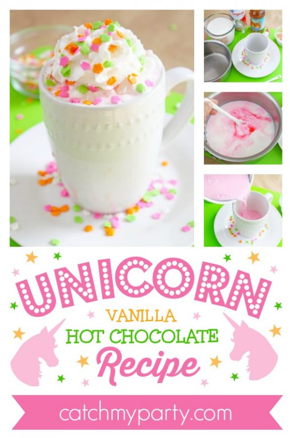 The Most Delicious Unicorn Vanilla Hot Chocolate Recipe | CatchMyParty.com The Most Delicious Unicorn Vanilla Hot Chocolate Recipe | CatchMyParty.com