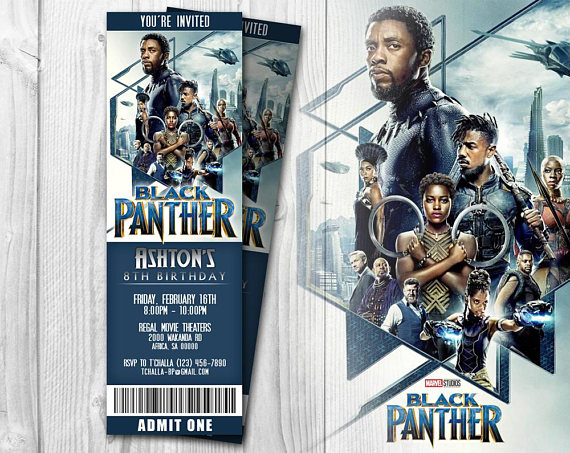 Black Panther Party Invitation | CatchMyParty.com Black Panther Party Invitation | CatchMyParty.com