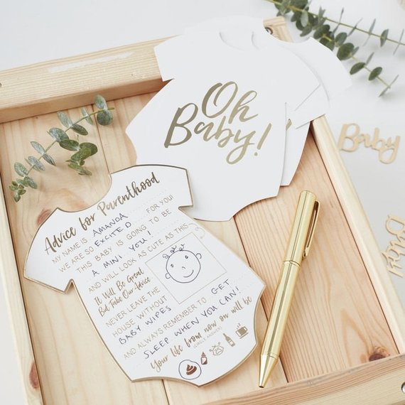 Boy baby shower party supplies - advice cards | CatchMyParty.com Boy baby shower party supplies - advice cards | CatchMyParty.com