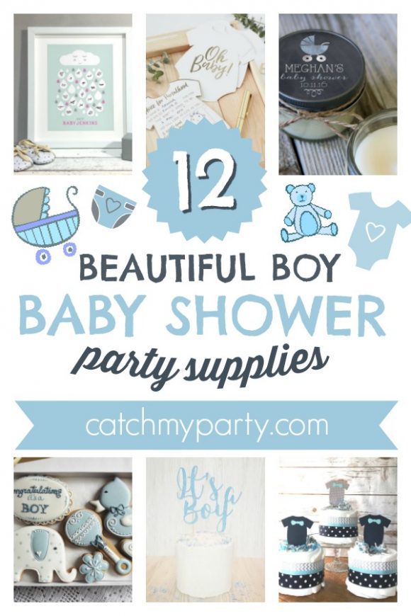 The 12 Most Beautiful Boy Baby Shower Party Supplies | CatchMyParty.com The 12 Most Beautiful Boy Baby Shower Party Supplies | CatchMyParty.com