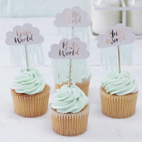 Boy baby shower party supplies - Cupcake Toppers | CatchMyParty.com Boy baby shower party supplies - Cupcake Toppers | CatchMyParty.com