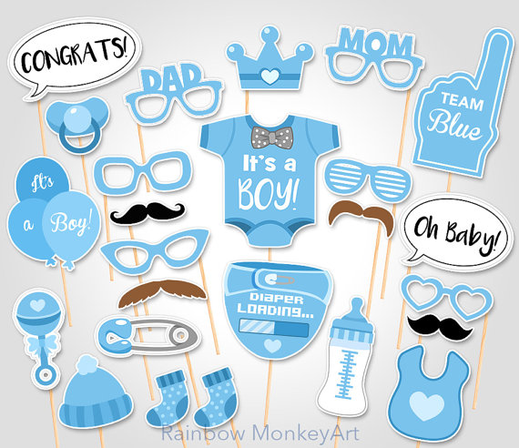 Boy baby shower party supplies - Photo Booth Props | CatchMyParty.com Boy baby shower party supplies - Photo Booth Props | CatchMyParty.com