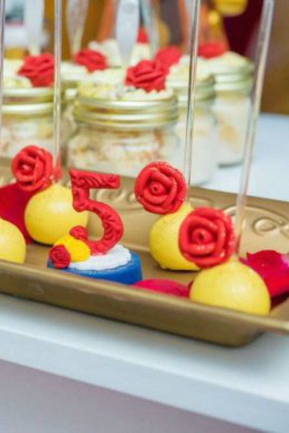 Beauty and the Beast Cake Pops | CatchMyParty.com