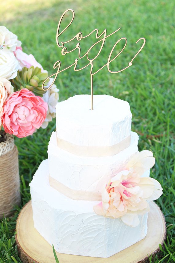 Gender Reveal party supplies - Cake Topper | CatchMyParty.com Gender Reveal party supplies - Cake Topper | CatchMyParty.com