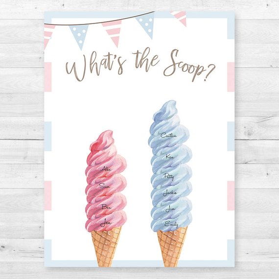 Gender Neutral baby shower party game supplies - What's the Scoop | CatchMyParty.com Gender Neutral baby shower party game supplies - What's the Scoop | CatchMyParty.com