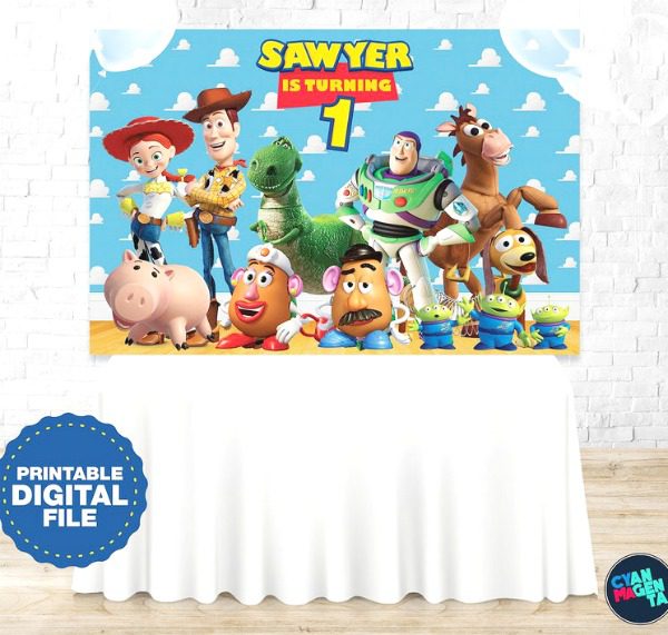 Toy Story Dessert Table Backdrop | CatchMyParty.com Toy Story Dessert Table Backdrop