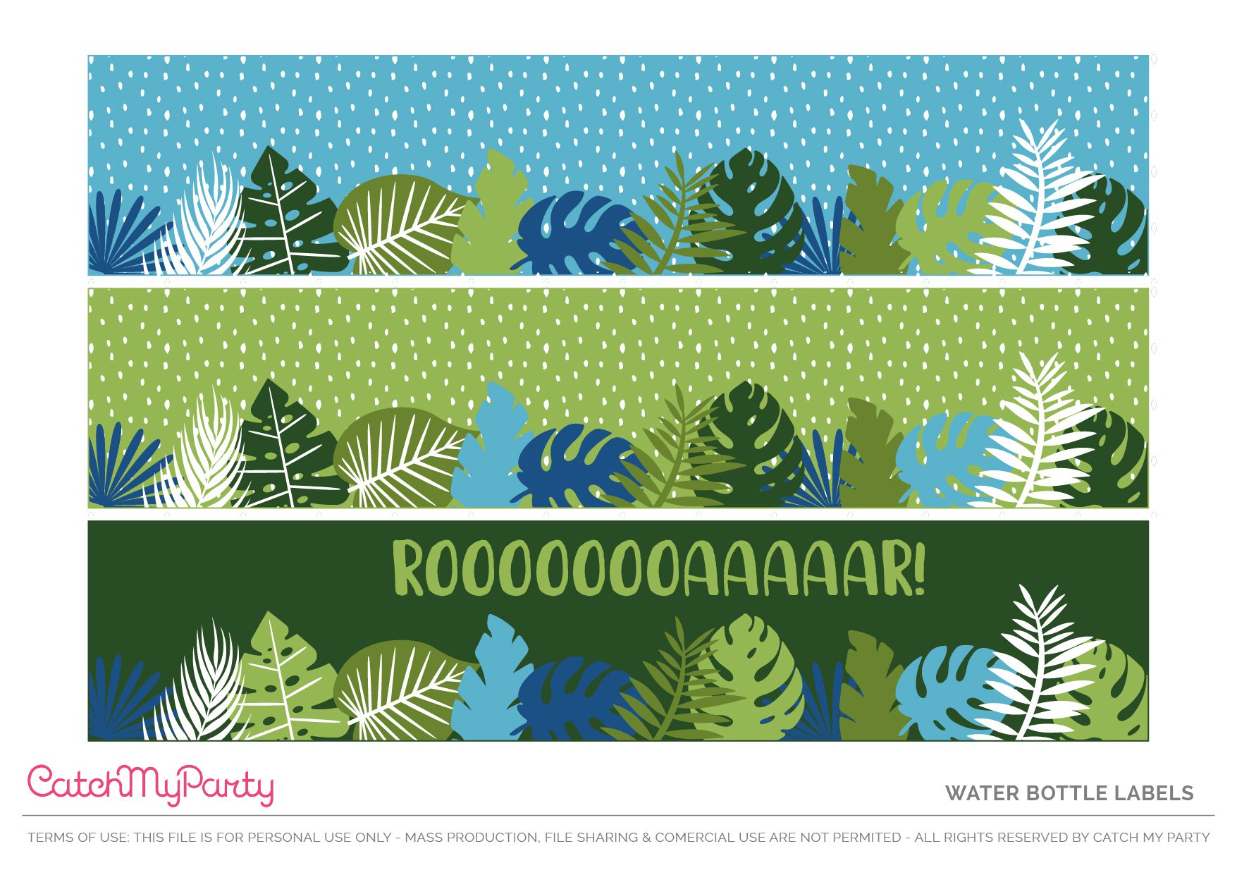 Download These Free Dinosaur Party Printables - Water Bottle Labels