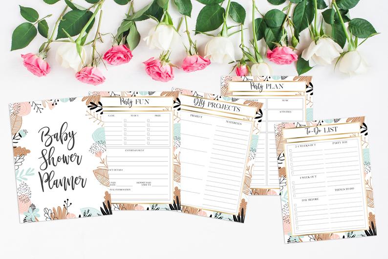 Printable Gender Neutral Baby Shower Planner | CatchMyParty.com Printable Gender Neutral Baby Shower Planner