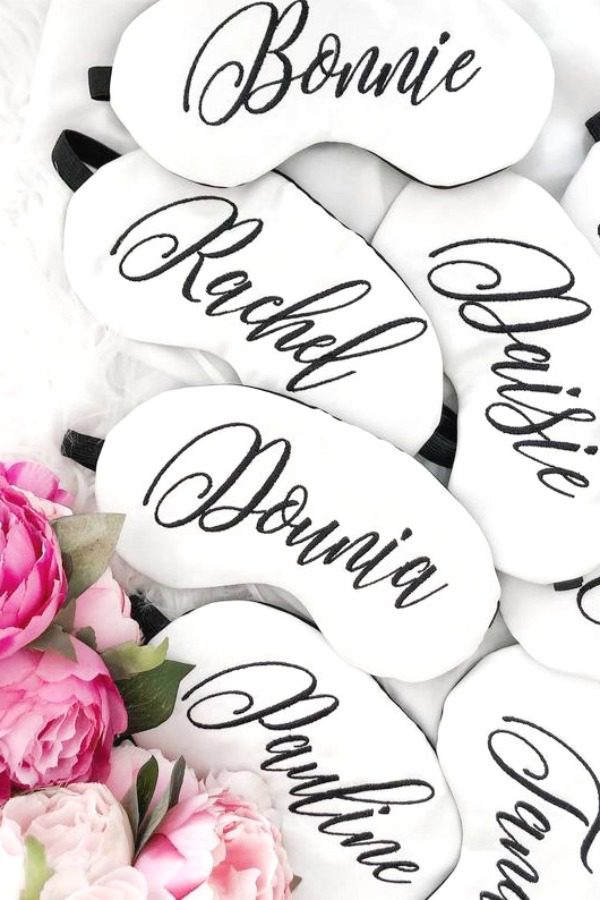 Beautiful Personalized Sleeping Mask Party Favors | CatchMyParty.com Beautiful Personalized Sleeping Mask Party Favors